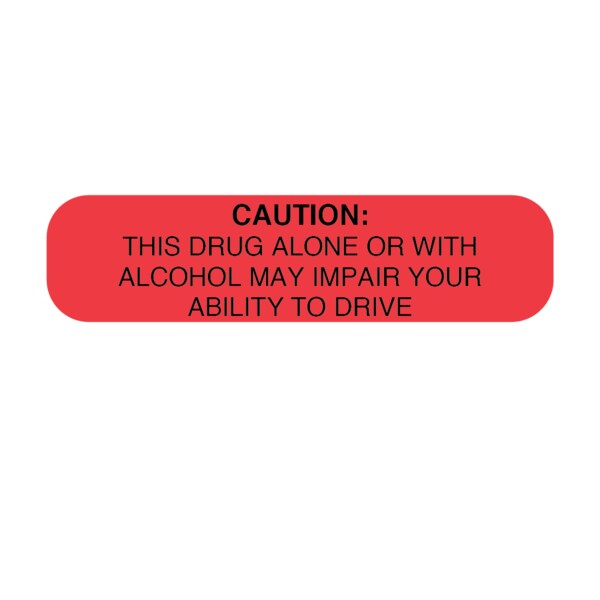 Nevs Caution: This Drug Alone Or With Alcohol May Impare 3/8" x 1-1/2" PAUX-17 - main